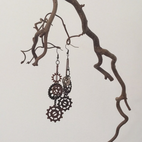 Steampunk Earrings, Unique Earrings, One Of a Kind - Picture 2 of 8